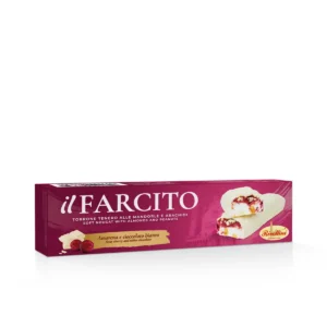 Rivoltini, packaging Il farcito, torrone tenero all'amarena ricoperto di cioccolato bianco